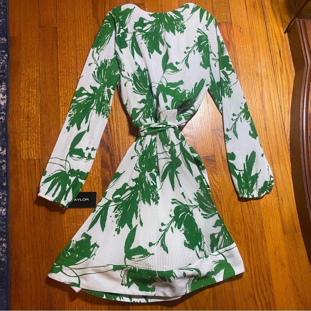 Taylor Floral Belted V-Neck Crepe Dress - Picture 7 of 11